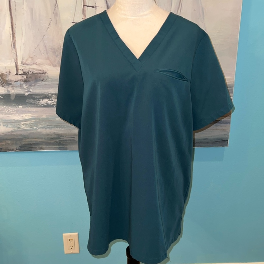Mandala 1 Pocket Green PO#1101 Scrub Top, 2XL